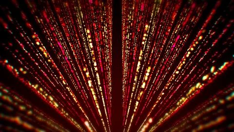 Fantastic Low Angle Perspective Red Shine Blurry Glitter Particles Light Burst  스톡 일러스트