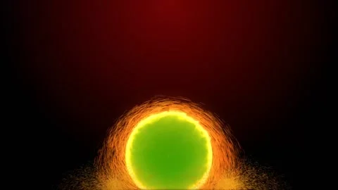 Fantastic Magic Portal burning fire effect On green screen background Stock Footage 229474012
