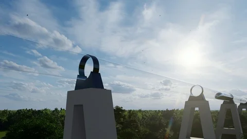 Fantastic with maglev hyperloop for concept design. Futuristic monorail Stock Footage 121495289