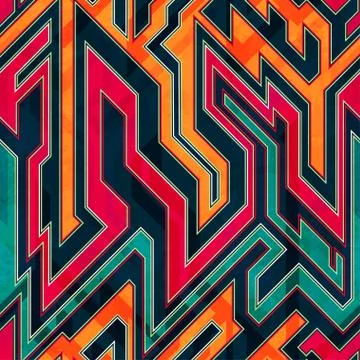 Fantastic maze seamless pattern Stock Illustration