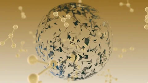 Fantastic molecular connections and structures floating in light space, with Stock Footage 124324323