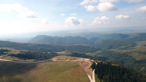 Fantastic Mountain Landscape with Fluffy Clouds Stock-Footage 95749934