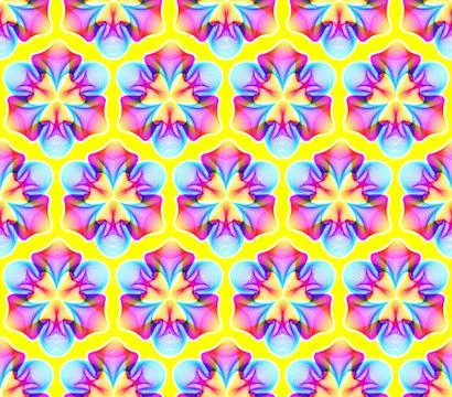 Fantastic neon flower seamless pattern, abstract shape with lots of blending  스톡 일러스트