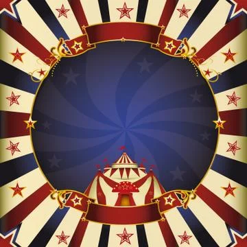 Fantastic night square circus Stock Illustration
