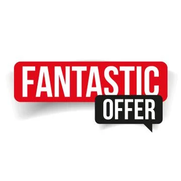 Fantastic offer label red Illustrazione stock