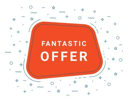 Fantastic Offer Speech Bubble Banner Sign, Design Template. Business Label Promo Stock Illustration