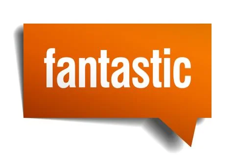 Fantastic orange speech bubble isolated on white Stock Illustration