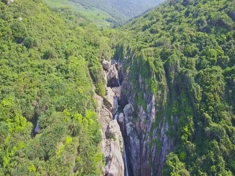 Fantastic Panoramic View Mountains Jungles and Waterfall Stock Footage