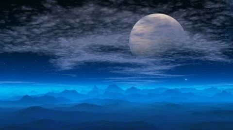 Fantastic planet. The big moon. Stock Footage 10591060