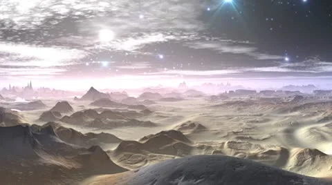 Fantastic planet. The bright moon Stock Footage 10610181