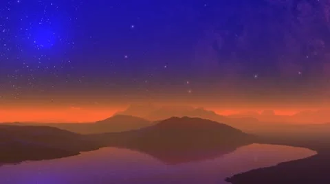 Fantastic planet. Explosions in the sky. Stock Footage 10597570