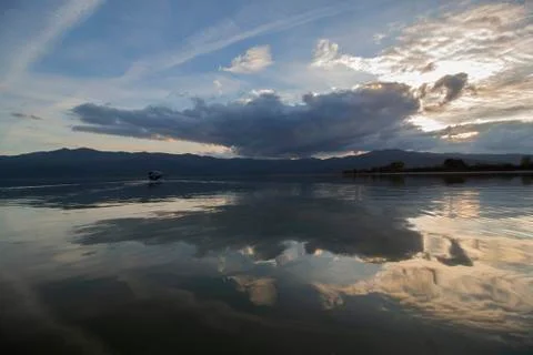 Fantastic reflections in the lake. Stock Photos