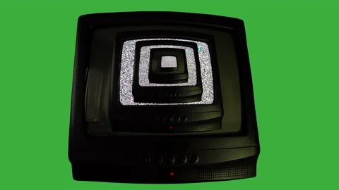 Fantastic repeating pattern of multiplied retro televisions on green screen with Stock Footage 131949232