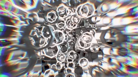 Fantastic Rotating Abstract Geometric 3D Polygons. Stock Footage 296325964