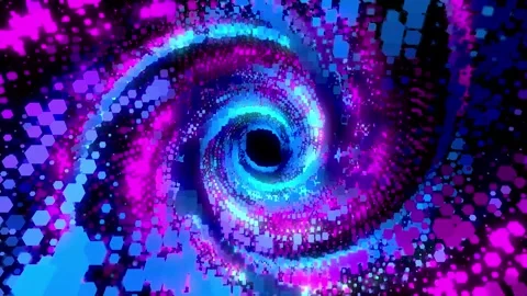 Fantastic Rotating Particle Array 02. 4K Video stock 297676888