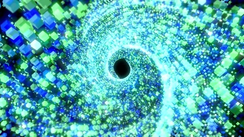 Fantastic Rotating Particle Array 04. 4K Video stock 297676912