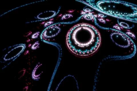 Fantastic shining an abstract pattern resembling alien flower plants on the Stock Illustration