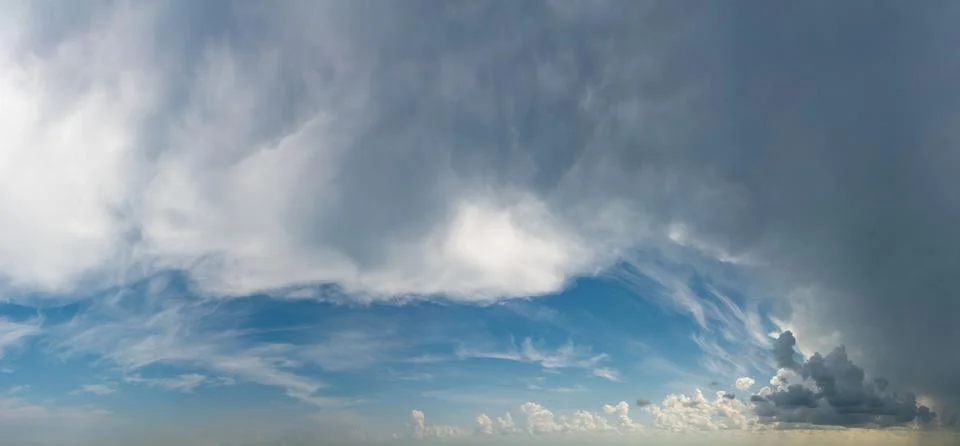 Fantastic soft thunderclouds, sky panorama Foto stock