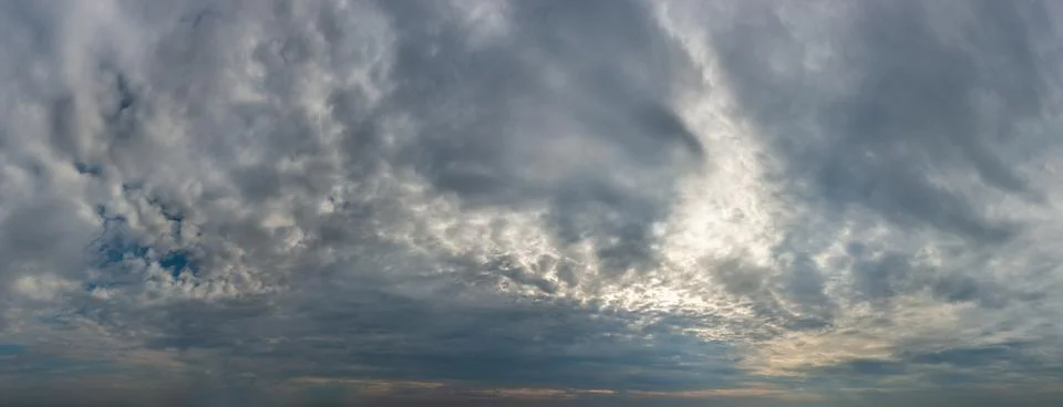 Fantastic soft thunderclouds, sky panorama Stock Photos
