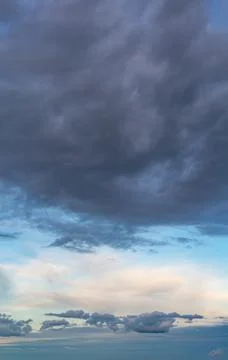 Fantastic soft thunderclouds, sky panorama Stock Photos