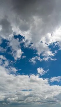 Fantastic soft thunderclouds, sky panorama Stock Photos