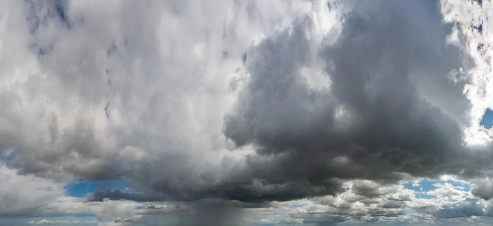 Fantastic soft thunderclouds, sky panorama Stock Photos