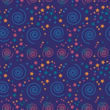 Fantastic spirals creative pattern Illustrazione stock