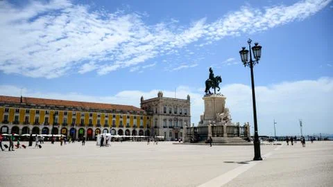 The fantastic square of commerce in Lisbon  Praça do Comercio, Lisboa Stockfoto's