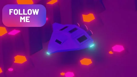 Fantastic sсi fi spaceship unknown planet. Concept follower. Stock Footage 171233395