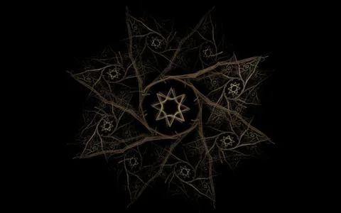 Fantastic star on a black background Stock Illustration