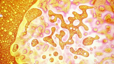 Fantastic structure of bubbles. Abstract paint reactions. Bubble flow expansion. Stock Footage 122038016