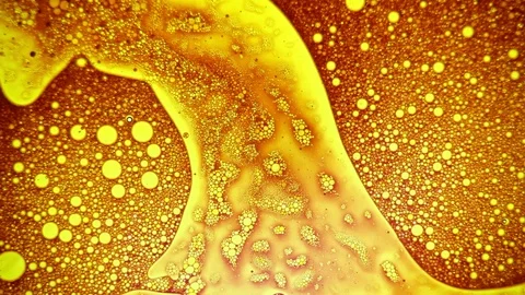 Fantastic structure of bubbles. Abstract paint reactions. Bubble flow expansion. Stock Footage 122038189