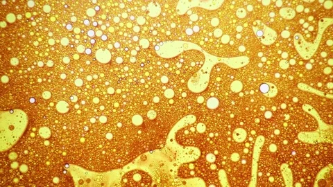Fantastic structure of bubbles. Abstract paint reactions. Bubble flow expansion. Stock Footage 122038263