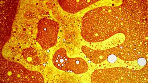 Fantastic structure of bubbles. Abstract paint reactions. Bubble flow expansion. Stock Footage 122040041