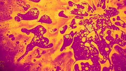 Fantastic structure of bubbles. Abstract paint reactions. Bubble flow expansion. Stock Footage