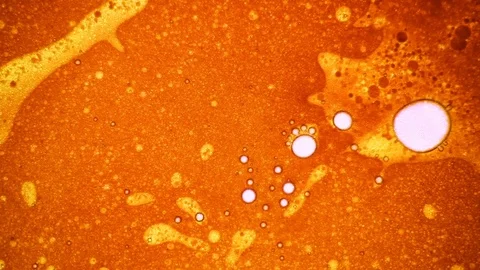 Fantastic structure of bubbles. Abstract paint reactions. Bubble flow expansion. Stock Footage 122052139