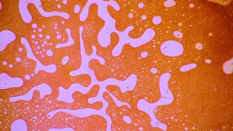 Fantastic structure of bubbles. Abstract paint reactions. Bubble flow expansion. Stock Footage 122052524
