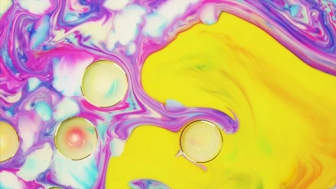 Fantastic structure of colorful bubbles. Abstract colorful paint Stock Footage 115209857