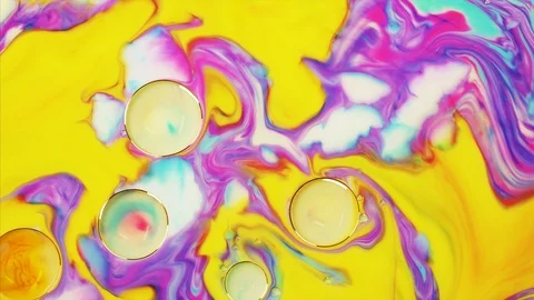 Fantastic structure of colorful bubbles. Abstract colorful paint Stock Footage 115251263