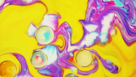 Fantastic structure of colorful bubbles. Abstract colorful paint Stock Footage 115316976