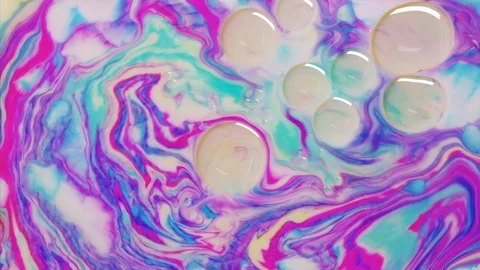 Fantastic structure of colorful bubbles. Abstract colorful paint Stock Footage 115479606