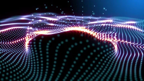 Fantastic structure formed by particles waving in original organic motion Video stock 78564623