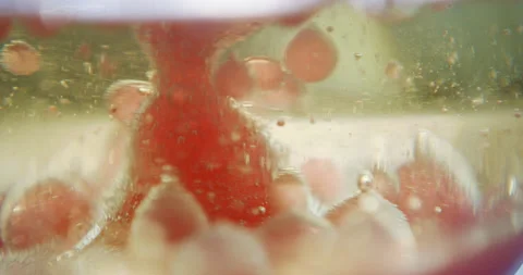 Fantastic structure of golden bubbles. Scientific experiment, chemical reactions Stock Footage 146163371