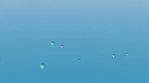 Fantastic structure of Thick blue liquid with colorful bubbles. Chaotic motion. Stock Footage 116803572