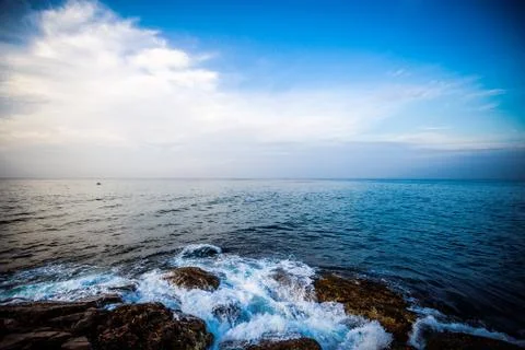 Fantastic sunset on the beach Stock Photos