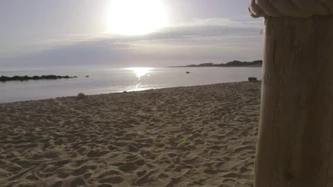 Fantastic sunset on empty beach Stock Footage 71944467