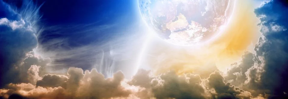 Fantastic sunset Stock Illustration