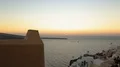 Fantastic sunset seen from Fira town on Santorini island, romantic vacation HD Footage