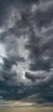 Fantastic thunderclouds, vertical panorama Stock Photos