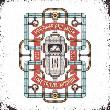 Fantastic time machine Stock Illustration